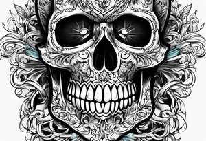 Memento mori writen skull sleeve tattoo design tattoo idea