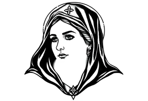 Russian orthodox icon woman tattoo idea