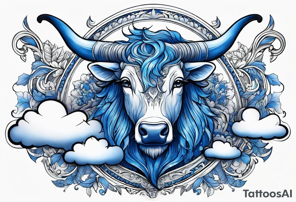 Blue Bellrog with clouds tattoo idea