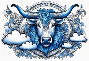 Blue Bellrog with clouds tattoo idea