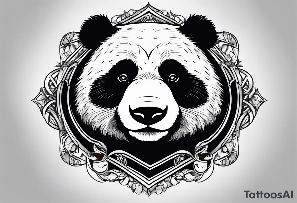 A panda bear head zoomed in tattoo idea