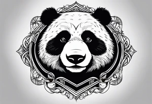A panda bear head zoomed in tattoo idea