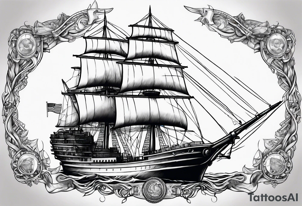 Warship tattoo idea