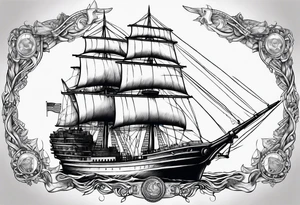 Warship tattoo idea
