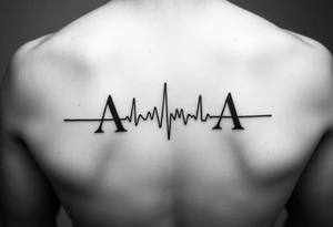 Name ARIA to be written like a ECG tattoo idea