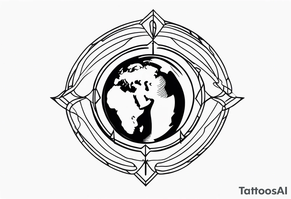 earth symbol, fire symbol tattoo idea