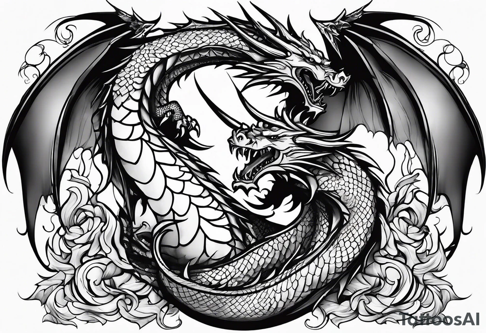 angelish 
roaring dragons tattoo idea