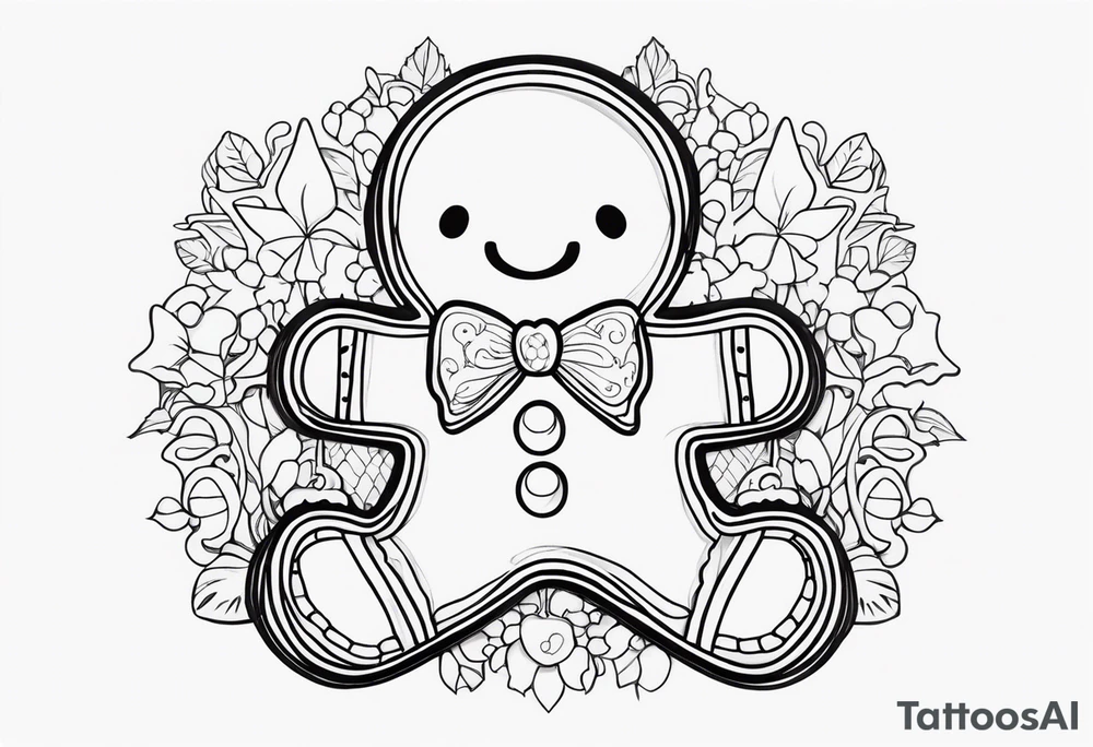 GINGERBREAD MAN WITH SNOMAN tattoo idea