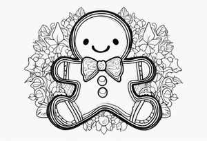 GINGERBREAD MAN WITH SNOMAN tattoo idea