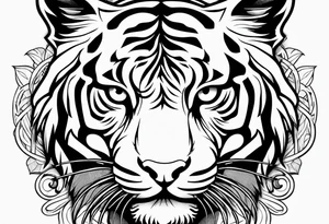 half bull and half tiger tattoo idea