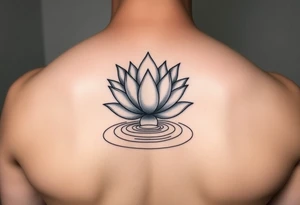 serene lotus flower emerging from sacred waters with ripples tattoo idea