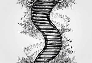detailed DNA double helix realistic tattoo idea
