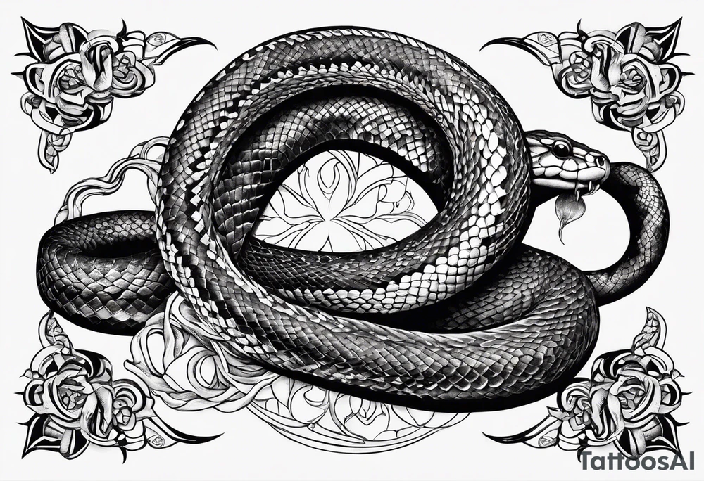 Auroboros the snake eating itself in an infinity shape instead of a circle tattoo idea