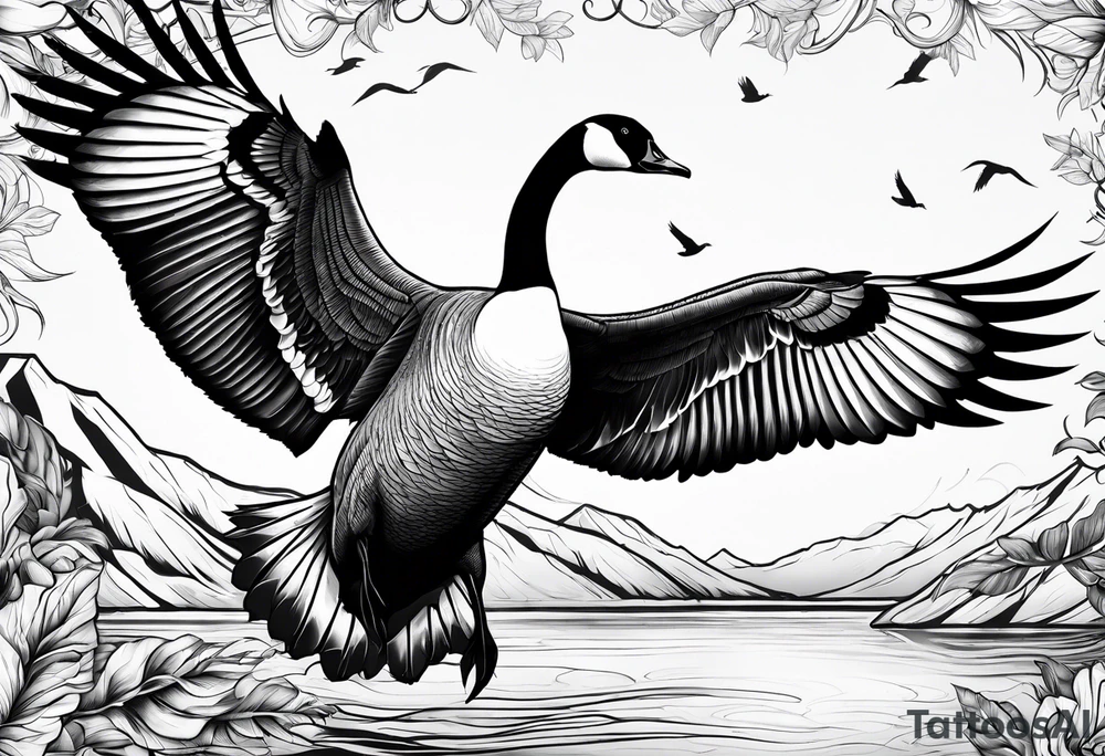 canadian goose fighting tattoo idea