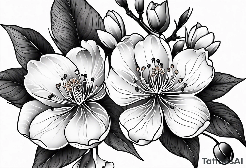 single cherry blossom flower tattoo idea