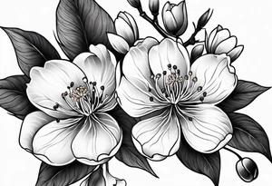 single cherry blossom flower tattoo idea