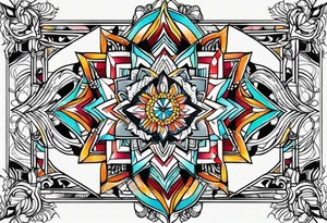 geometric tapestry tattoo idea