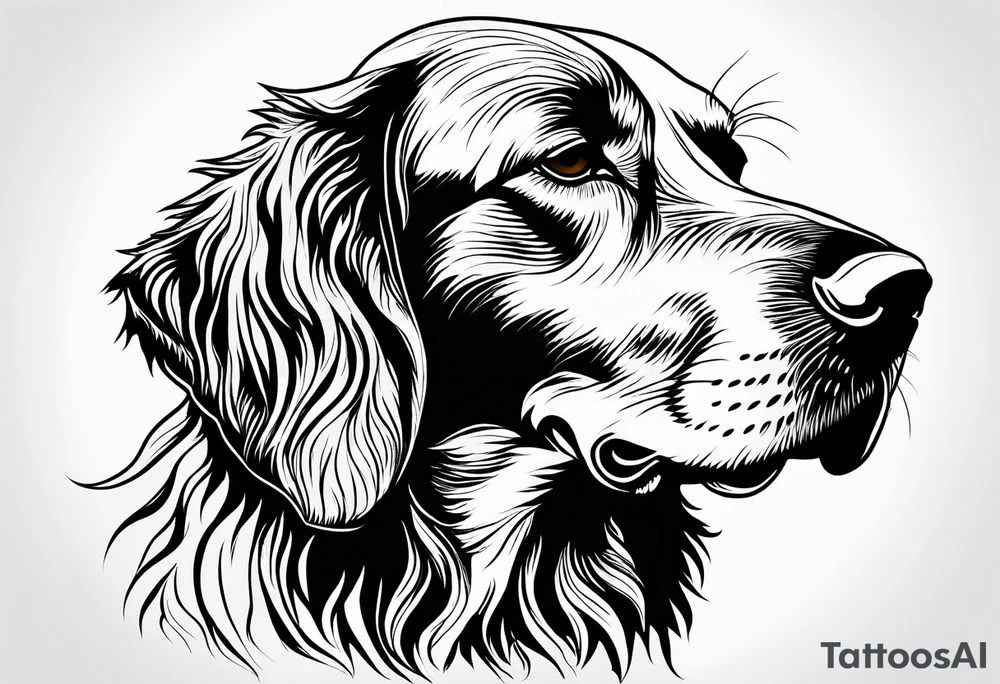 Full landscapeOutline of an irish setter no fill tattoo idea
