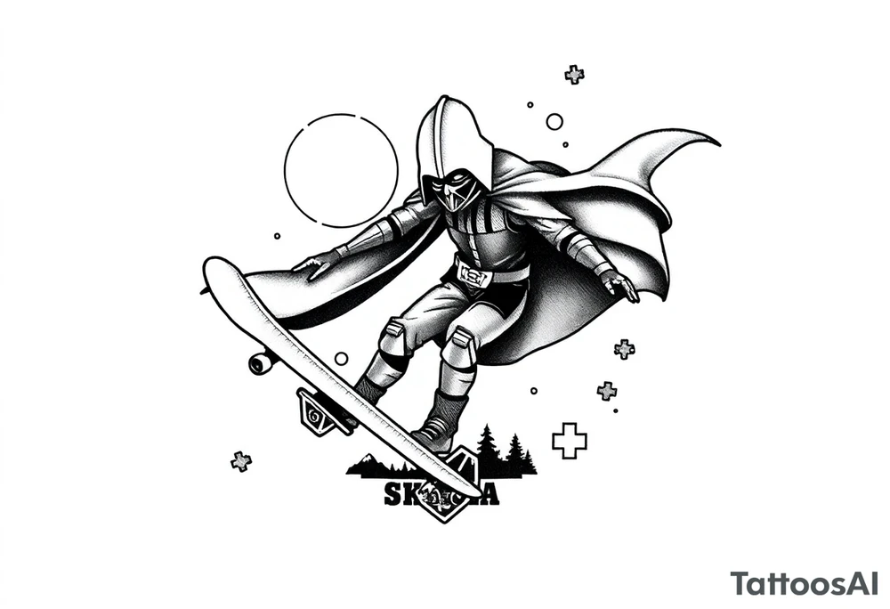 memorial, futuristic, star wars, space, skateboarding, camping, puzzle pieces, video games, heaven, god, outdoors, bullets, Harley Davidson, 
Seth J. Carter AKA "Darth Carter"
12/29/88-01/06/2025 tattoo idea