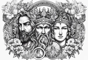 religious theme with some greek gods tattoo idea