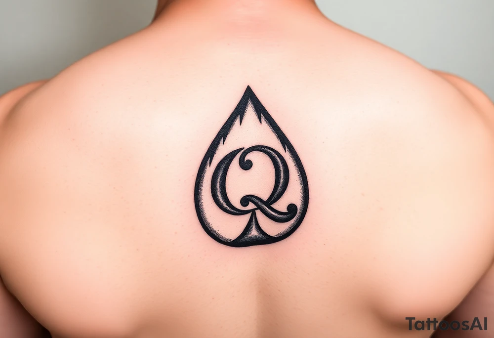 an egg with a spade and a q on it. tattoo idea
