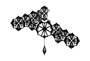 End falling apart hexagonal fractal pattern tattoo idea