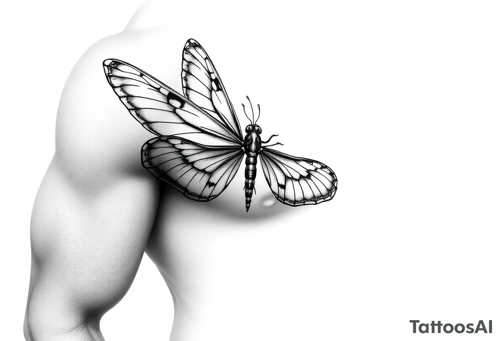 Justinwith butterfly and dragonfly tattoo idea