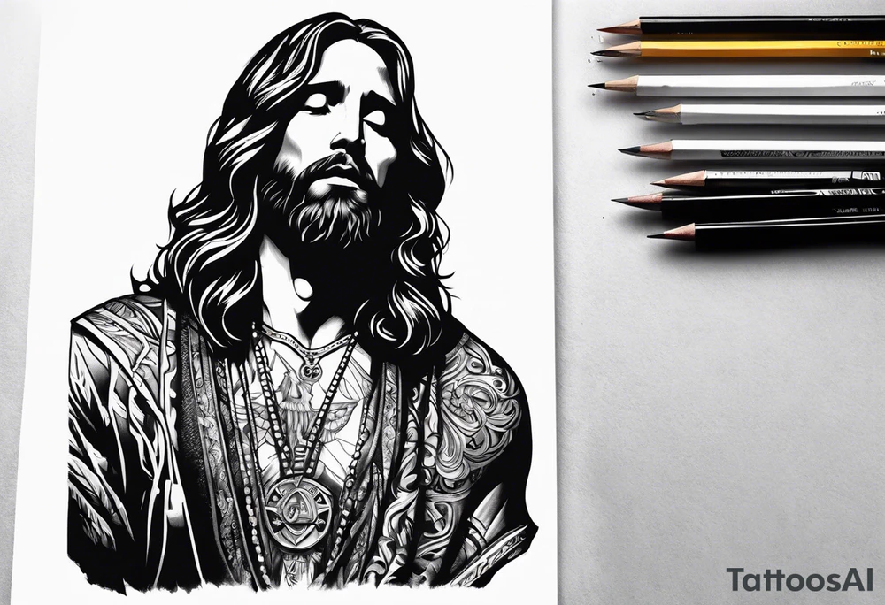 Rock music and Jesus tattoo idea