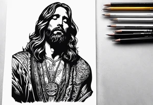 Rock music and Jesus tattoo idea