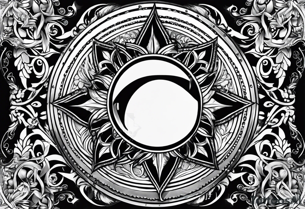 Protective shield with a sun tattoo idea