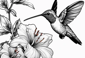 fine line hummingbird tattoo idea