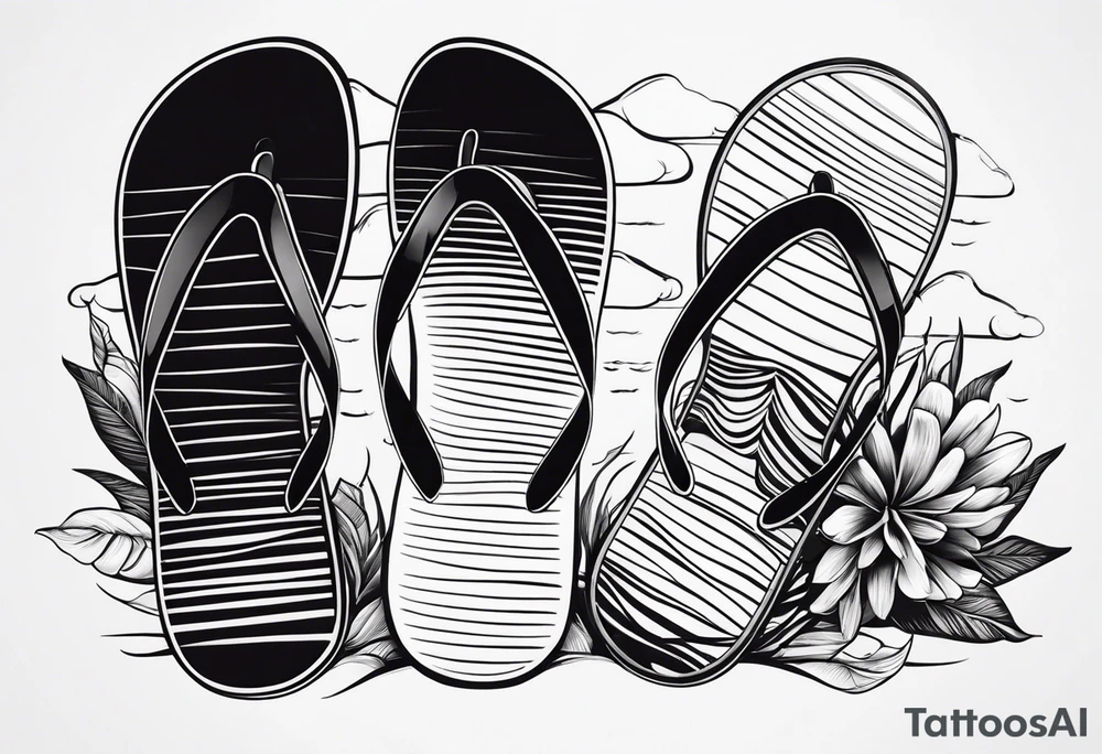 Keep it simple. A pair of redwings next to a pair of flip flops on the Beach. tattoo idea