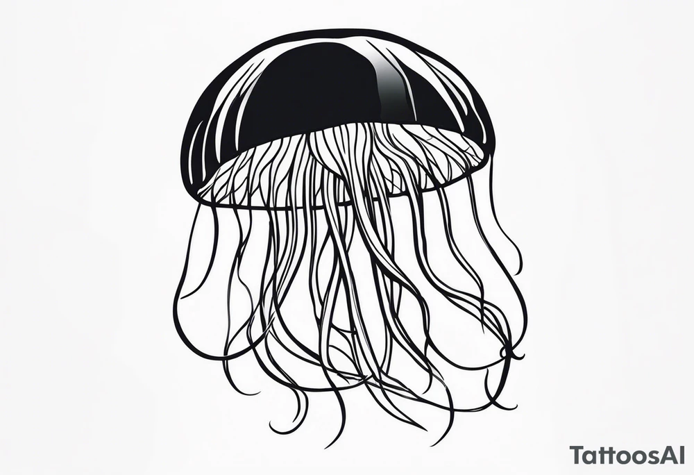 jellyfish with long tentacles tattoo idea