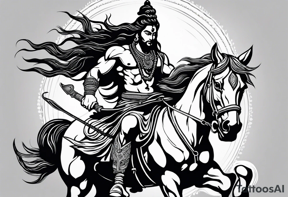 Lord shiva riding a horse angry tattoo idea