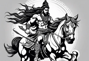 Lord shiva riding a horse angry tattoo idea