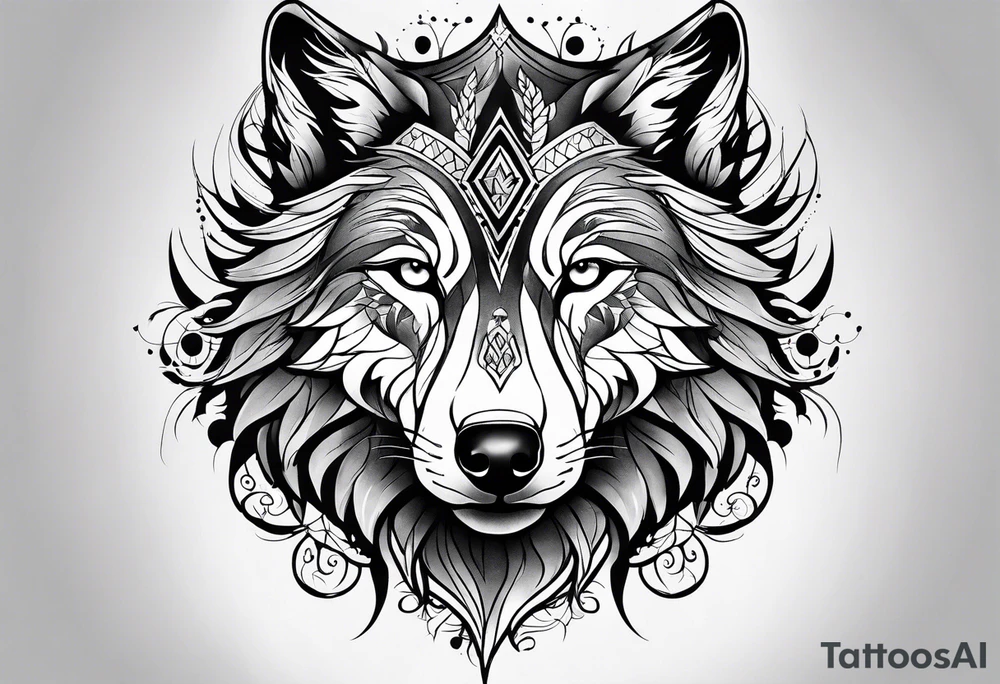 Magic wolf tattoo. tattoo idea