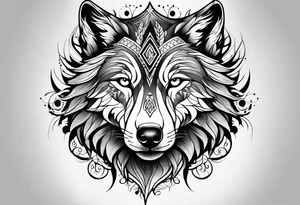 Magic wolf tattoo. tattoo idea