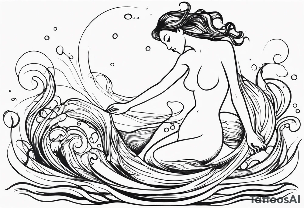 Mermaid in water tattoo idea