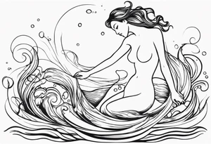 Mermaid in water tattoo idea