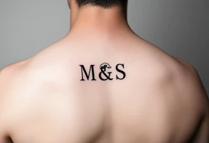 A minimalist tattoo with the letters M,S and the wave emoticon tattoo idea