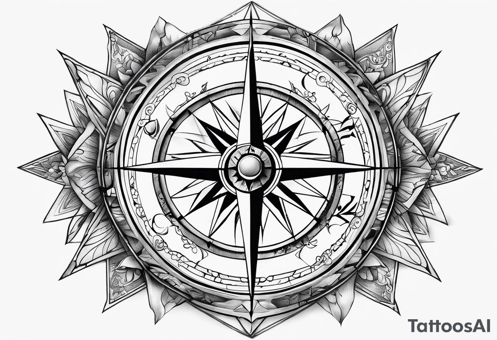 Compass broken tattoo idea