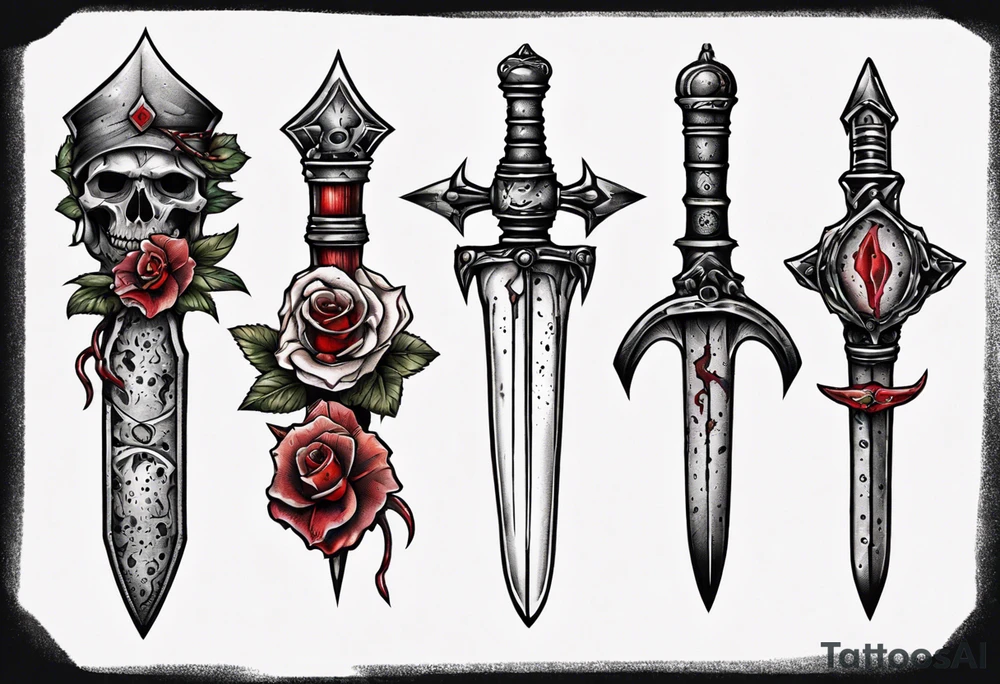 Stab wound dagger tattoo idea