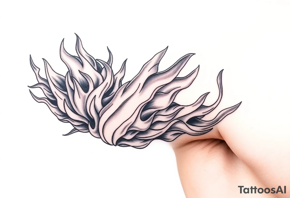 large powerfull multiple flames tattoo idea