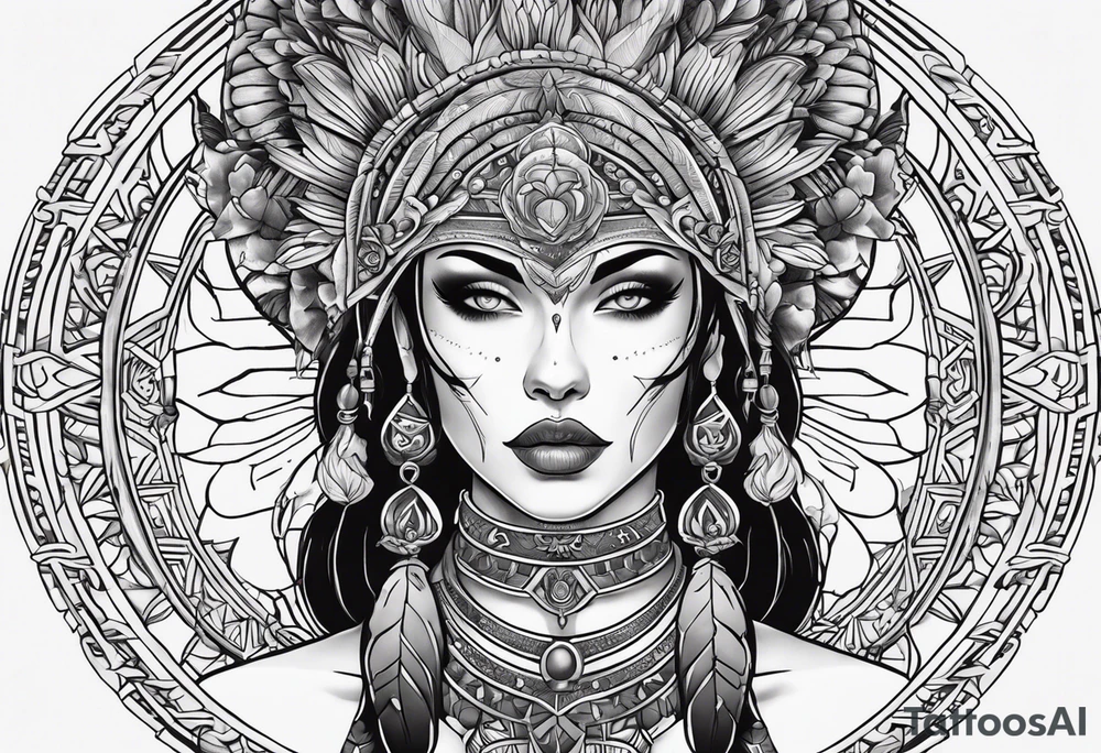 kali ma, alien goddess, valkrye, aries, pirate, divine feminine, zenza resonance, pachamama, lotus azul, blank panther, eagle, skull, 5D, nueva gaya, dna 12 tattoo idea