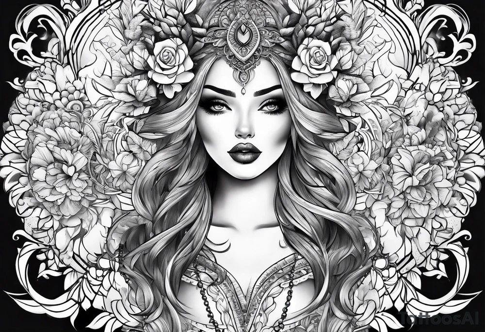 Thigh tattoo for female tattoo idea