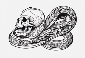 Skeleton inside snake tattoo idea