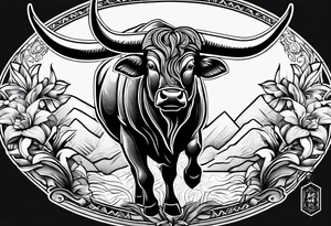 bull and family monn tattoo idea