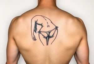 Woman bending over wearing a thong tattoo idea