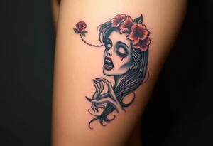 Zombie pinup girl tattoo idea