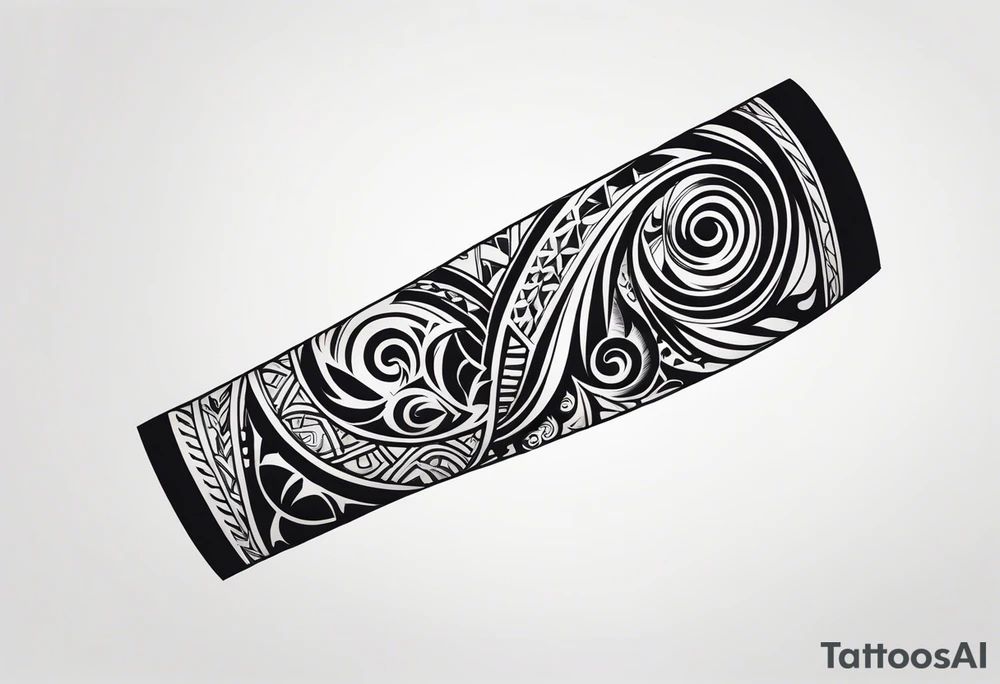 Tribal arm sleeve tattoo idea